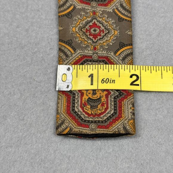 Vintage Rooster Mens Tie Retro Geometric Pattern Classic Skinny Style Necktie - Picture 3 of 6